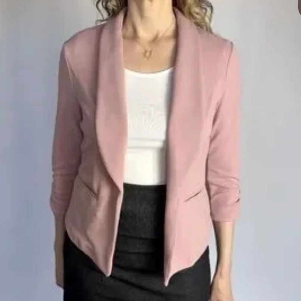 Bar III Women Pink 3/4 sleeve Shawlcollar Blazer